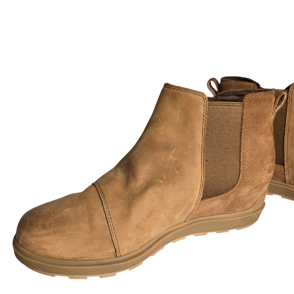 SOREL Evie II Chelsea Wedge Ankle Booties Tan Leather Waterproof‎ - Picture 10 of 16